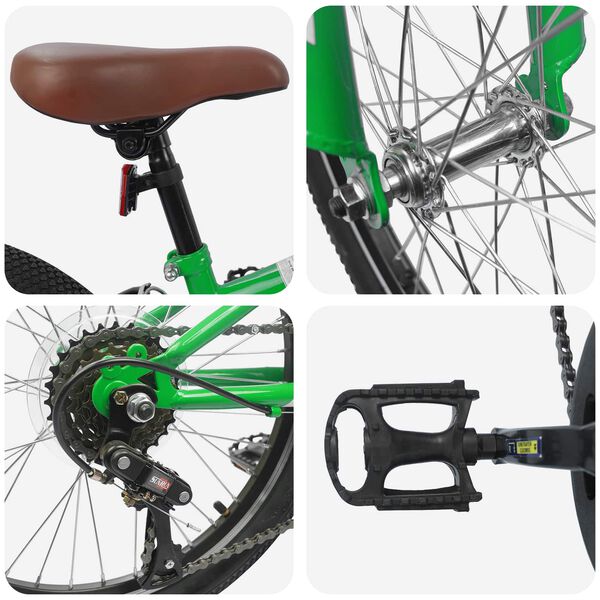 vidaXL Mountain Bike 20'' 6-Speed for 5-8 Years Old Green