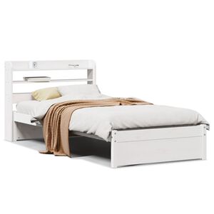 vidaXL Bed Frame with Headboard without Mattress White 90x200 cm