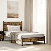 vidaXL Metal Bed Frame without Mattress Smoked Oak 100x190 cm