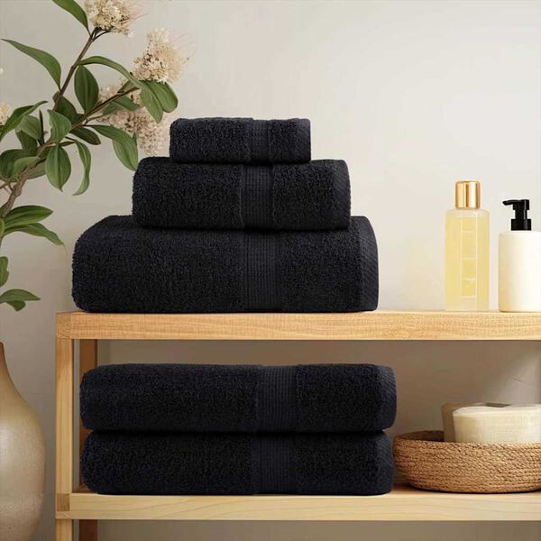 vidaXL Guest Towel SOLUND Black Cotton