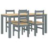 vidaXL 5 Piece Dining Set PANAMA Grey Solid Wood Pine