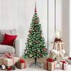 vidaXL Artificial Pre-lit Christmas Tree Green 150 cm PVC and Metal