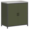 vidaXL Kitchen Storage Set with Shelf Other 3 pcs Olive Green Steel