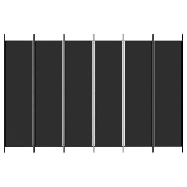 vidaXL 6-Panel Room Divider Black 300x200 cm Fabric