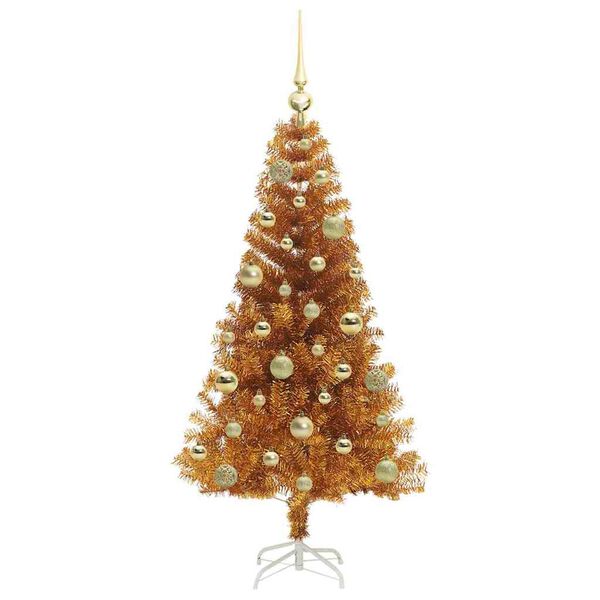 vidaXL Christmas Tree with 150 LEDs with Stand Gold 120 cm PET