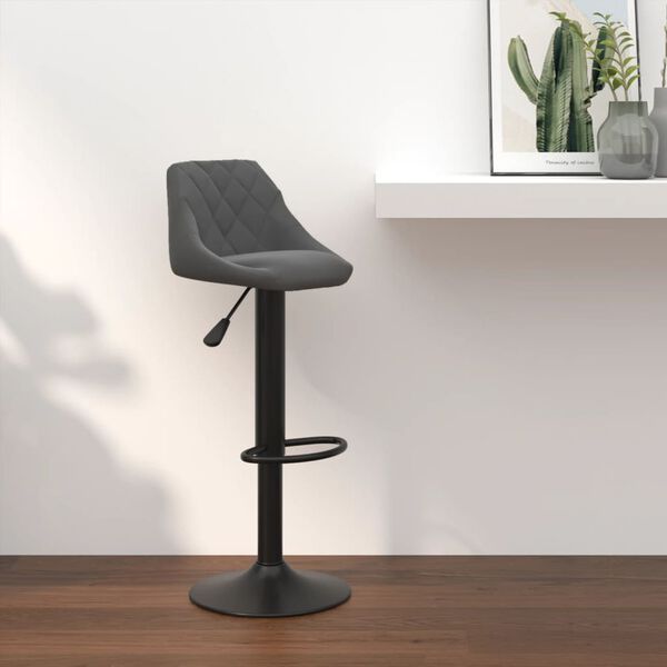 vidaXL Bar Stool Dark Grey Velvet