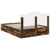 vidaXL Bed Frame with Drawer Smoked Oak 160 x 200 cm Engineer Wood