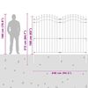 vidaXL Garden Fence White 240 x 215 cm Powder-coated steel