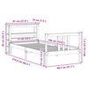 vidaXL Bed Frame with Headboard without Mattress 75x190 cm Small Single
