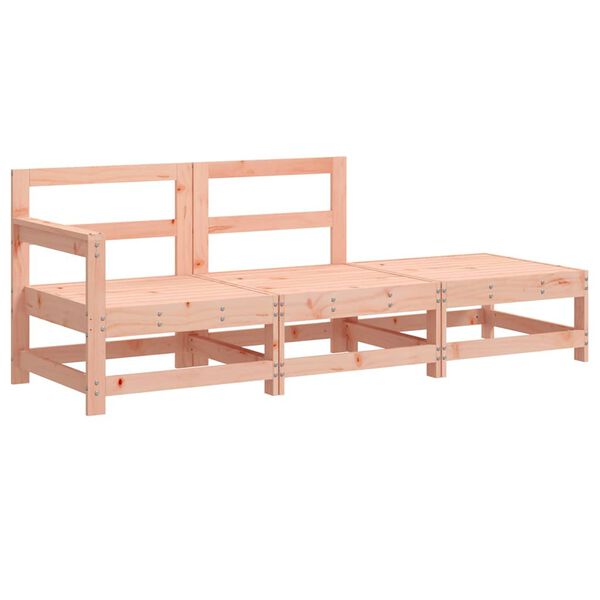 vidaXL 3 Piece Garden Lounge Set with Cushions Solid Wood Douglas