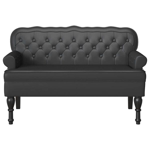 vidaXL Bench Black 119.5 x 64.5 x 75 cm Faux Leather