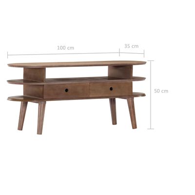 vidaXL TV Cabinet 110x35x50 cm Solid Acacia Wood