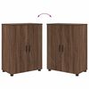 vidaXL Bathroom Furniture Set 4 pcs Brown Oak Engineered wood & Metal