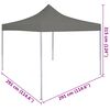 vidaXL Party Tent Folding Anthracite 291 x 291 x 315 cm Oxford Fabric
