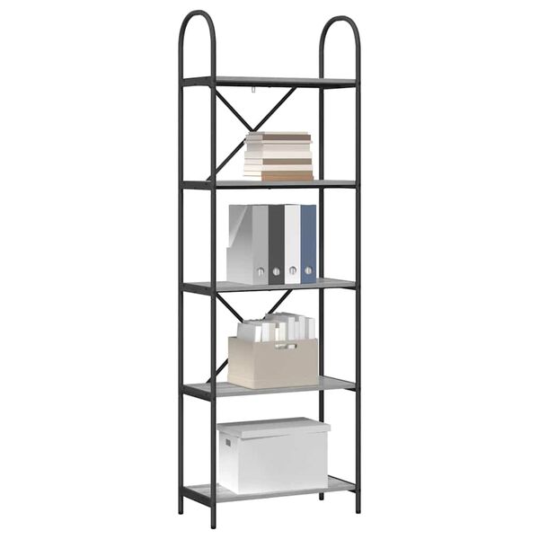 vidaXL Bookshelf Grey Sonoma 60 x 30 x 183 cm Engineered wood