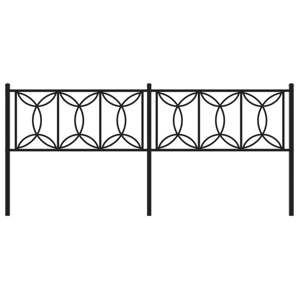 vidaXL Metal Headboard Black 193 cm