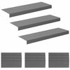 vidaXL Stair Mats 15 pcs 65 x 21 x 4 cm Light Grey Polyester