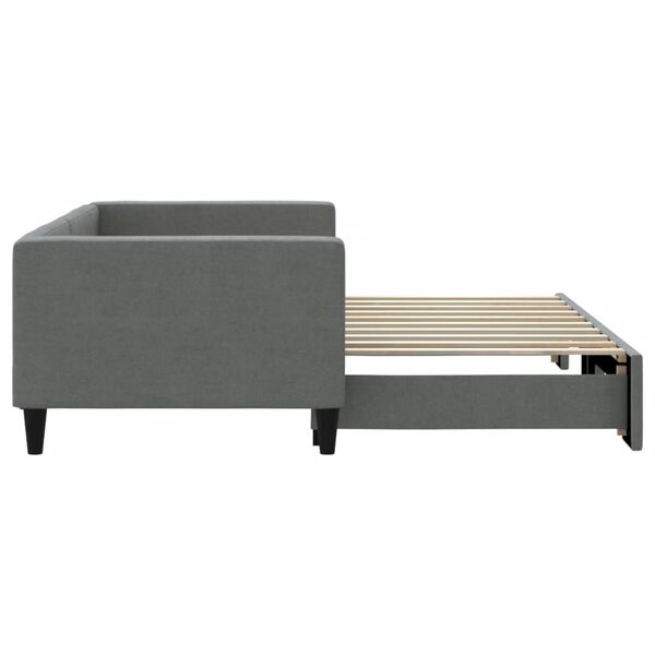vidaXL Daybed with Trundle without Mattress Dark Grey 90x190 cm Single