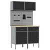 vidaXL Work Cabinet Set with Drawer with Shelf with Storage 8 pcs Grey