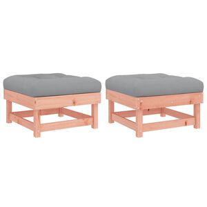 vidaXL Garden Footstools with Cushions 2pcs Solid Wood Douglas
