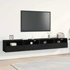 vidaXL TV Wall Cabinet Wall-mounted 2 pcs Black oak 100 x 30 x 30 cm
