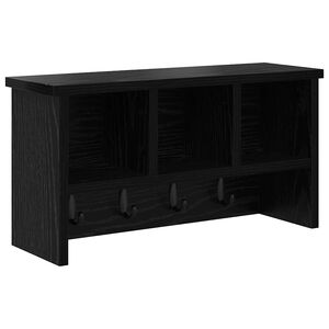vidaXL Wall-Mounted Coat Rack Wall-Mounted Black Oak 50 x 16 x 26 cm