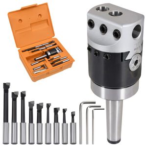 vidaXL 15 Pieces Boring Tool Set 50 mm Boring Head F1-12 MT2-M10