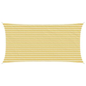vidaXL Sunshade Sail 2.5 x 5 m HDPE Rectangular Yellow and White