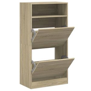 vidaXL Shoe Cabinet Sonoma Oak 60x34x116 cm Engineered Wood