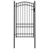 vidaXL Fence Gate with Arched Top Steel 100x175 cm Black