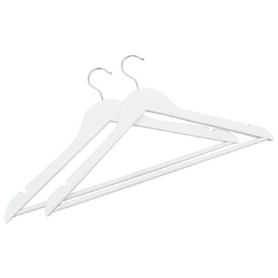 vidaXL 20 pcs Clothes Hanger Set Non-slip White Hardwood