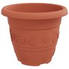 vidaXL Round Flower Pot 24 pcs Brick Red &Oslash; 26 x 21.5 cm Plastic