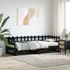 vidaXL Pull-out Day Bed without Mattress Black 2x(90x190) cm Solid Wood