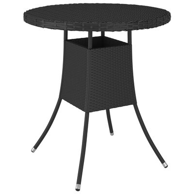 vidaXL Garden Table Black 70x70x73 cm Poly Rattan