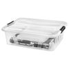 vidaXL Storage Boxes with Lids 2 pcs Transparent 21 L