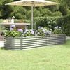 vidaXL Garden Raised Bed Galvanised Steel 224x80x36 cm Silver