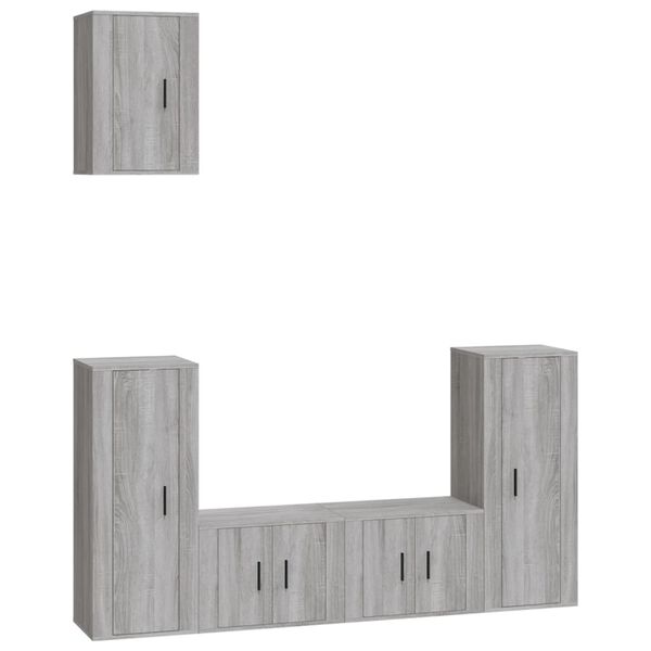vidaXL 5 Piece TV Cabinet Set Grey Sonoma Engineered Wood