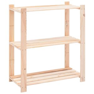 vidaXL 3-Tier Storage Rack 80x38x90 cm Solid Pinewood 150 kg
