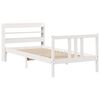 vidaXL Bed Frame with Headboard without Mattress White 90x200 cm