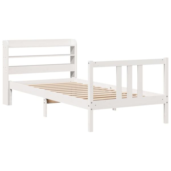 vidaXL Bed Frame with Headboard without Mattress White 90x200 cm