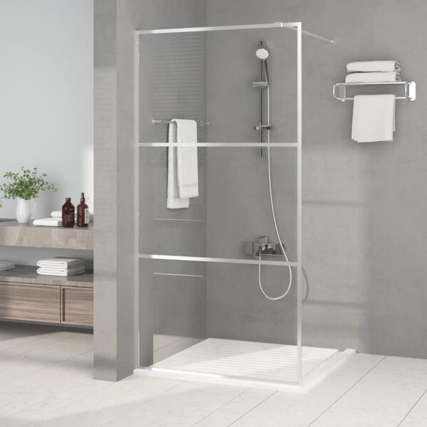 vidaXL Walk-in Shower Wall Silver 100x195 cm Clear ESG Glass