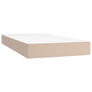 vidaXL Pocket Spring Bed Mattress Medium Cappuccino 90x190x20 cm Faux Leather