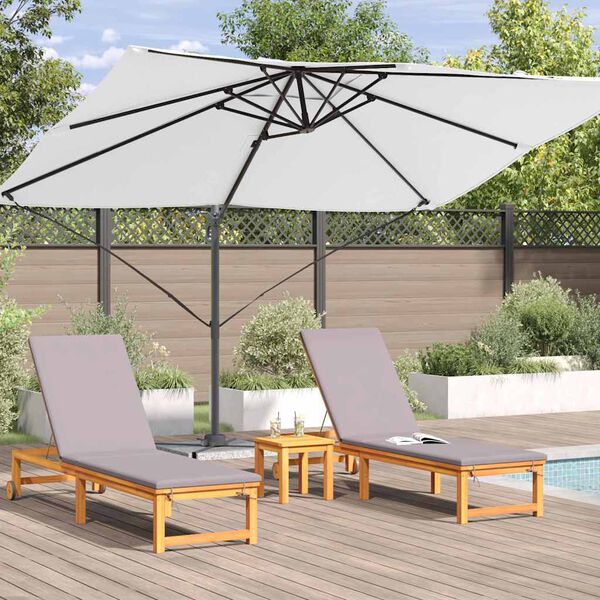 vidaXL Umbrella Sand 351 x 250 x 260 cm Polyester and Aluminium