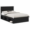 vidaXL Bed Frame with Mattress Black 120 x 200 cm Solid Pine Wood
