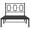 vidaXL Metal Bed Frame without Mattress with Headboard Black 90x190cm