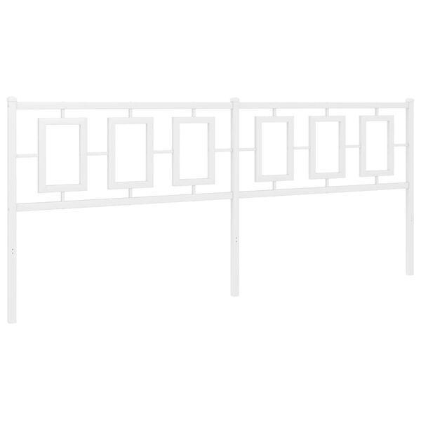 vidaXL Metal Headboard White 200 cm