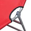 vidaXL Folding Sun Lounger Powder-coated Steel Red