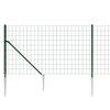vidaXL Wire Mesh Fence with Spike Anchors Green 1x10 m