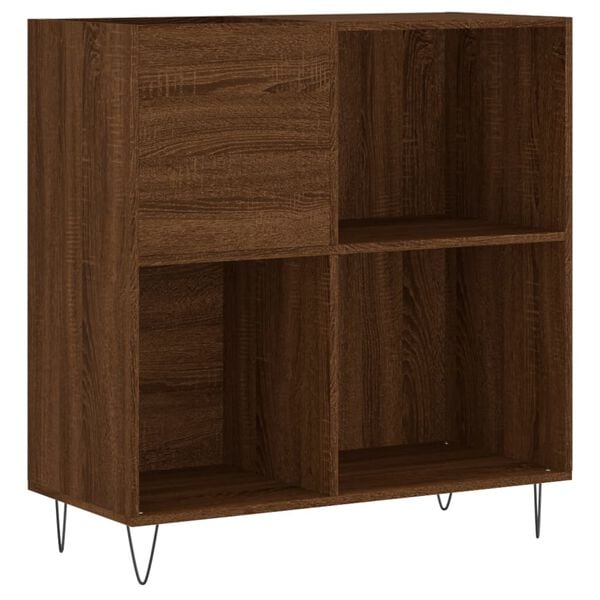 vidaXL Record Cabinet Brown Oak 84.5x38x89 cm Engineered Wood