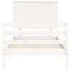 vidaXL Bed Frame without Mattress White 90x200 cm Solid Wood